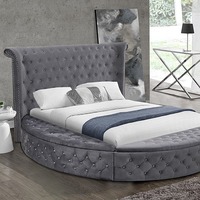 Amerikanisches Luxuriöses Modernes Queen-Size-Bett mit Polsterung Europäisch-Minimalistisches Hochzeitsbett mit Metallrahmen und Boxspring