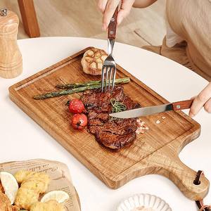 Articles populaires : Ensemble de planches à découper en bois d'acacia avec poignée, non toxique, durable, plateau de service pour charcuterie et fromages, durable - Product Image 5