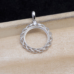 มาเบกงจี้สแตนเลสชุบเงินทรงวงกลมวินเทจชุดเครื่องประดับ DIY 15.5-15.7 มม. - Product Image 3