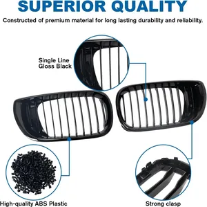 Grille de pare-chocs avant pour Série 3 E46 2002-2005 4 portes 320i 325i 325xi 330i 330xi, grille simple, protection de calandre - Product Image 5