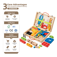 Juguete de Madera, Kit de Herramientas de Juego de Roles, Caja de Herramientas con Taladro Eléctrico, Juego de Juguetes de Ensamblaje DIY para Niños, Mejora la Creatividad y la Imaginación