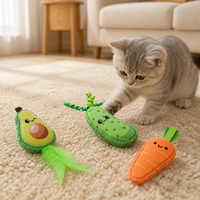 Jouet en peluche pour chat Famipet, série fruits colorés, thème printemps, personnalisé par le fabricant, doux, à effets sonores, avec herbe à chat, pour chaton