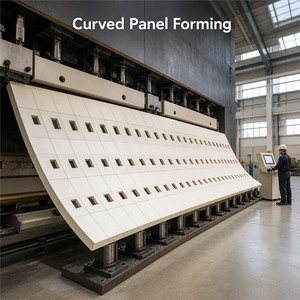 Système de bardage extérieur pour façade courbée, panneau vitré architectural, revêtement de bâtiment pour projets commerciaux - Product Image 6