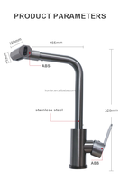 Robinet de lavabo moderne à poignée unique 4 fonctions en cascade 360 °   Robinet de cuisine rotatif pour hôtel et appartement