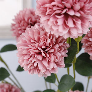 Haute qualité Faux 6 tête <span class=keywords><strong>boule</strong></span> de chrysanthème soie artificielle tissu fleurs buissons pour la maison mariage <span class=keywords><strong>fleur</strong></span> événement fête décoration - Product Image 3