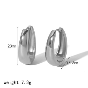 Pendientes Colgantes en Forma de U de Acero Inoxidable, Chapados en Oro, Joyería de Moda, Pendientes de Aro para Mujer - Product Image 6