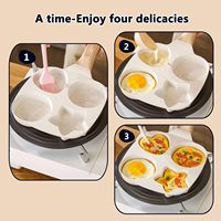 Smartpan poêle à oeufs en gros poêles à crêpes antiadhésives 4 tasses trou ustensiles de cuisine crêpe omelette poêle en alliage d'aluminium cuiseur à oeufs