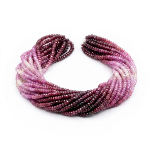 Cuentas de Rubí Natural en Forma de Rondelle, Cuentas de Rubí Facetadas de 3.5mm, Cuentas de Rubí Sombreadas, Hilo de 15 Pulgadas, Precio al por Mayor - Product Image 1
