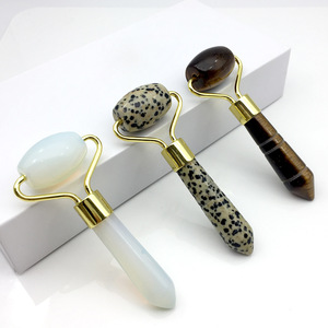 chul natural rose quartz roller, beauty container, white crystal spotted <strong>protein</strong>, tigers eye, black agate massagers, - Product Image 3