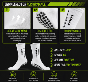 Chaussette de football antidérapante pour hommes Chaussette de football tricotée respirante Chaussette de football personnalisée à prise antidérapante avec logo - Product Image 3