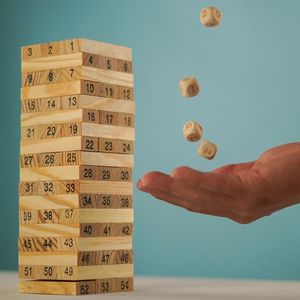 Giant Tumble Tower 54 PCS gioco in legno impilabile in legno di pino <span class=keywords><strong>con</strong></span> 1 Set di dadi Classic Block Giant Outdoor Game for Kids - Product Image 2