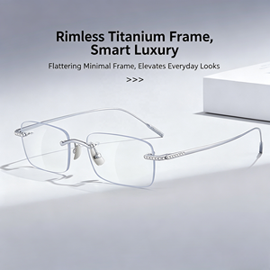 0666 Monturas de Gafas Cuadradas Sin Marco de Alta Calidad, Transparentes y Ligeras, Modelo <span class=keywords><strong>Celen</strong></span>, Estilo Diamante - Product Image 4