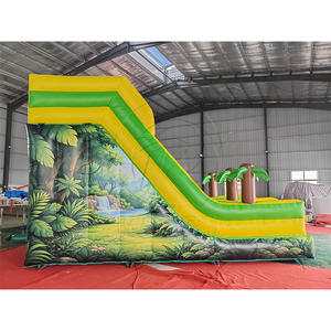 Vente directe d'usine - Château gonflable pour enfants - Combo - Jungle verte - Toboggan gonflable sec/humide pour enfants et adultes - Product Image 4