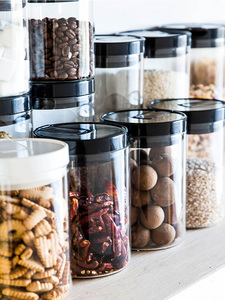 Conservazione degli alimenti Ermetico Barattolo di Design Moderno <span class=keywords><strong>Vetro</strong></span> Trasparente di <span class=keywords><strong>Vetro</strong></span> di Stoccaggio Vasetti di <span class=keywords><strong>Vetro</strong></span> Vaso di Biscotto - Product Image 3
