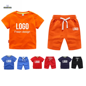 Conyson 2026 Completi Estivi in Cotone Tinta Unita per Bambini, Set Personalizzati di Magliette e Pantaloncini per Ragazzi dai 4 ai 12 Anni - Product Image 1