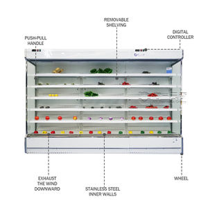 Refrigerador de pantalla abierta comercial refrigerador de aire abierto comercial enfriador de verduras refrigerador enfriador abierto - Product Image 3