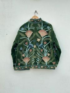 Veste en velours de haute qualité, nouveau motif, broderie Suzani, veste bohème hippie indienne unisexe, veste Suzani pour femmes - Product Image 6