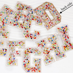 Cổ Tự Dính Rhinestone Thư Vá 5.5Cm Chiều Cao Vải Nhựa Tự Làm Hat Trang Trí Nội Thất Tiếng Anh Thư Hình Dạng Appliqued Kỹ Thuật - Product Image 3