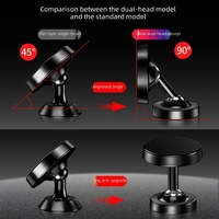 Support de téléphone portable universel en alliage à double axe et double rotule, fixation magnétique double face pour tableau de bord de voiture