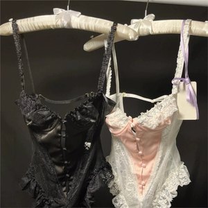I especially adore *Sexy Onesie Nightgown, French Lace, Pure and Alluring Hollow-Out See-Through Body <b>Shaping</b> <b>Bodysuit</b> - Product Image 3