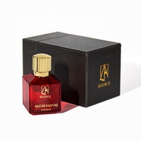 Flacon de parfum en verre vide de luxe, carré, 30 ml, 50 ml, 100 ml, flacon de parfum vaporisateur avec bouchon doré, logo personnalisé, flacon de parfum en verre