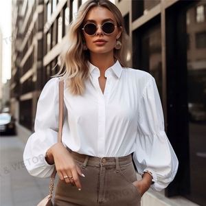 Camicie oversize Neswest formale <span class=keywords><strong>a</strong></span> <span class=keywords><strong>maniche</strong></span> lunghe top bianco manica <span class=keywords><strong>a</strong></span> <span class=keywords><strong>palloncino</strong></span> formale camicetta da donna abiti Boutique camicie da donna - Product Image 4