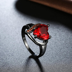 Anello a quattro punte Sweet Heart per donna, gioielli romantici alla moda - Product Image 6
