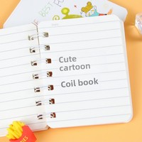 Cuaderno Espiral de Dibujos Animados A7, Bonito y de Alta Calidad, Mini Cuaderno Portátil para Estudiantes, Regalo de Papelería, Cuaderno para Chicas