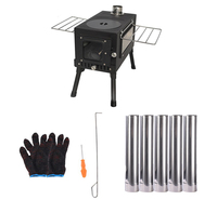 Poêle à bois en acier au carbone Luling DH4022D - Barbecue portable pliable pour 3 à 5 personnes pour le camping en plein air