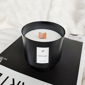 <span class=keywords><strong>Velas</strong></span> aromáticas de cera de soja con tarro de Metal negro con logotipo personalizado, <span class=keywords><strong>velas</strong></span> de aromaterapia de lujo <span class=keywords><strong>para</strong></span> decoración del hogar, <span class=keywords><strong>bodas</strong></span> y vacaciones - Product Image 4