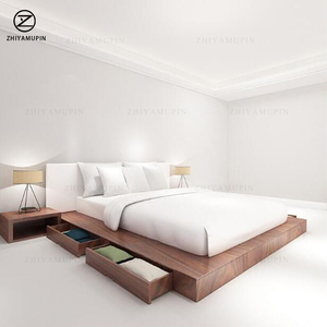 <span class=keywords><strong>Letto</strong></span> matrimoniale moderno in noce nero nordamericano, <span class=keywords><strong>design</strong></span> originale in stile sud-est asiatico, semplice stile giapponese, personalizzabile - Product Image 4