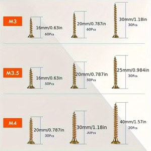 Cross Border Boxed Screws 360pcs Phillips Countersunk Self Tapping Wood Screws Imperial Inch Grade A Carbon Steel - Product Image 5