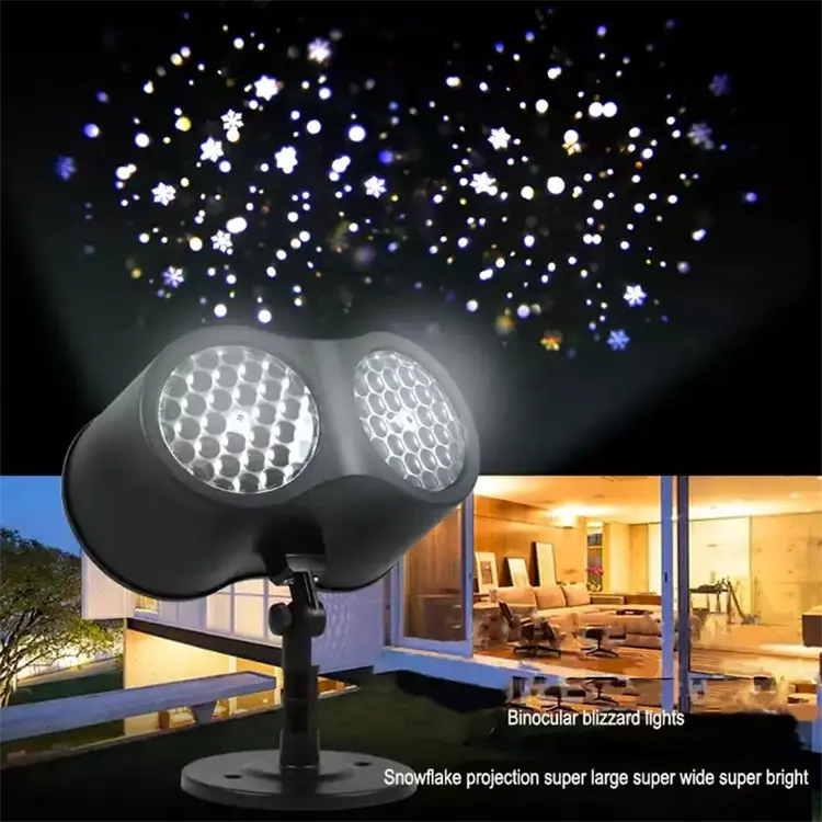 Outdoor Waterproof Christmas Rotating Led Snowfall Snowflake Projector Lights Lamp With Remote Control For Xmas Party