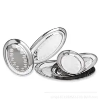 Yolecen – Assiette ovale épaissie en acier inoxydable de qualité supérieure pour poisson, riz et légumes, idéale pour la maison et les restaurants