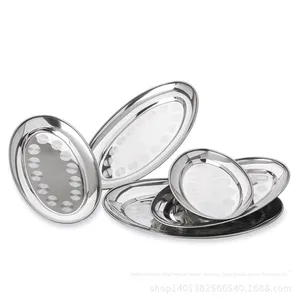 Yolecen – Assiette ovale épaissie en acier inoxydable de qualité supérieure pour <span class=keywords><strong>poisson</strong></span>, riz et légumes, idéale pour la maison et les restaurants - Product Image 4