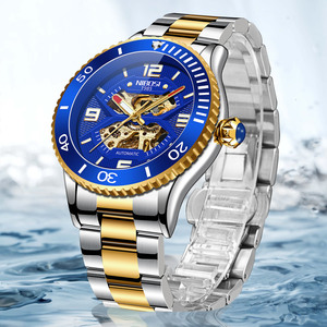 Reloj de Pulsera NIBOSI 2399 para Hombre, de Acero Inoxidable, Automático, de Negocios, 41 mm, Resistente al Agua, con Diseño de Puntero Hueco y Logotipo Personalizable - Product Image 1