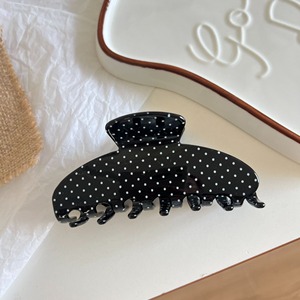 Pháp Retro Polka Dot vuốt tóc lớn Acetate cá mập Clip đỏ xanh đen updo Clip Instagram Phụ kiện tóc thời trang - Product Image 6