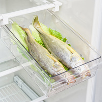 Koelkastlade-organizer, koelkastorganizerbakken, uittrekbaar met handvat, koelkastplankhouder, opbergdoos, transparante container