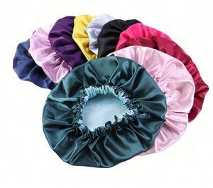 Gorro de Dormir y Ducha de Seda Suave de Doble Capa, Forrado de Satén, de 38 cm (15 Pulgadas), para Cabello Rizado Natural, Ideal para Regalo - Product Image 4