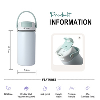 Bouteille d'eau isotherme à double paroi Everich ODM Design 14oz 18oz en acier inoxydable de qualité alimentaire avec couvercle à clapet