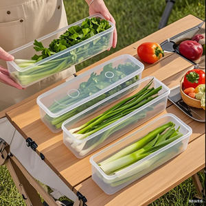 กล่องเก็บอาหาร4L แบบพกพาใสสำหรับปิกนิกกลางแจ้งและพกพาได้กล่องใส่ก๋วยเตี๋ยวสำหรับใส่อาหารในตู้เย็นหัวหอมผักชีผลไม้ - Product Image 3