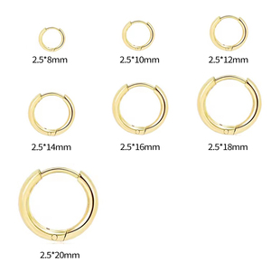 18k Plated Stainless Steel Round <strong>Earrings</strong> Huggies <strong>Small</strong> Women Men <strong>Silver</strong> Gold <strong>Hoop</strong> <strong>Earrings</strong> - Product Image 5