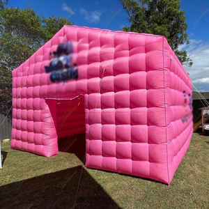 Zhenmei 26ft Portable Blow LED Light Disco Nightclub Cube Outdoor Event Rental Pink Oxford Cloth Tent para publicidad inflable - Product Image 3