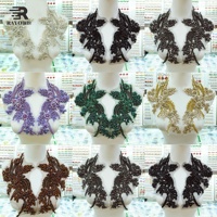 Appliques en strass et dentelle en verre cristal à coudre, accessoires pour corsages de robes de mariée, de demoiselles d'honneur et de soirée
