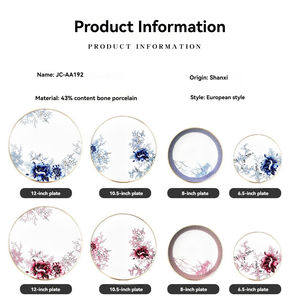 Ensemble de vaisselle rétro occidentale en céramique créative, assiettes à dîner, à dessert et à steak, style rétro chinois bleu et blanc, vente en gros - Product Image 3