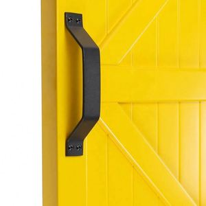 WEKIS BSCI OEM Factory Moderno Juego de Herrajes Empotrados para Puerta Corredera de Granero de 12 pulgadas, Diseño de Placa Trasera Plana, Negro Satinado, con Tirador - Product Image 6