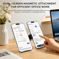 Nouveau support de téléphone portable magnétique en alliage d'aluminium personnalisable, réglable en hauteur et rotatif à 360 degrés