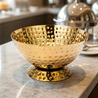 Seau à glace de luxe en acier inoxydable martelé doré pour champagne et vin, équipement de table pour hôtels, bars et traiteurs, marque GEHONG