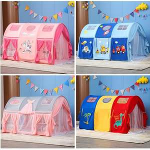 Tente de château d'intérieur pour enfants Playhouse lit de princesse petite maison avec moustiquaire jouet de séparation de lit pour garçons filles utiliser à la maison - Product Image 4