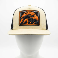 Casquette de camionneur ajustée avec broderie 3D personnalisée, applique animale et motif d'image en tissu maille/toile/velours, casquette unisexe pour l'extérieur